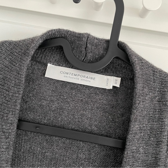 Contemporaine simons charcoal gray wool cardigan - Picture 2 of 5